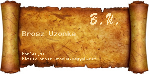 Brosz Uzonka névjegykártya